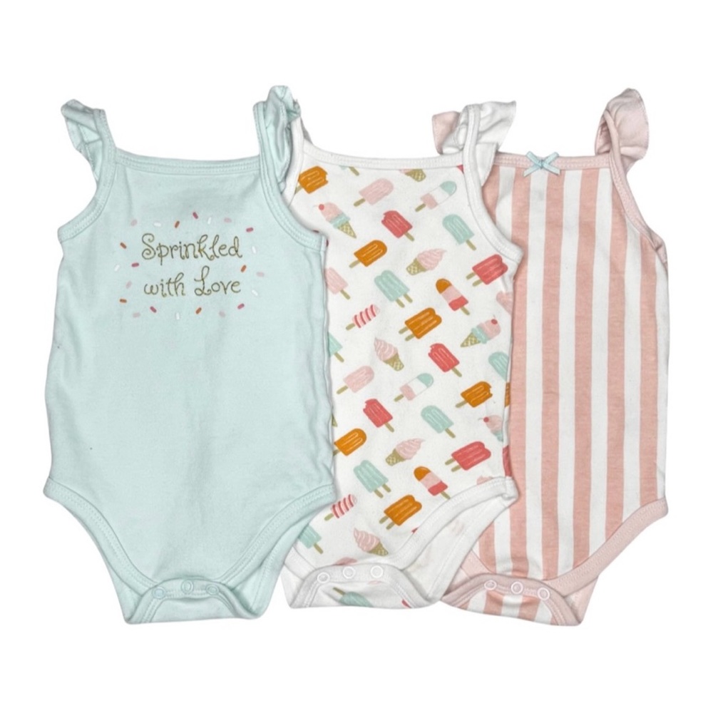 Hudson Baby Ice Cream And Stripes‎ Onesies
